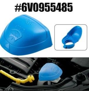 6V0955485 พลาสติก สีฟ้า รถกระจกหน้าเครื่องเปียกเครื่องซักผ้า ถังเก็บของเหลว Cover สําหรับ Audi VW SKODA